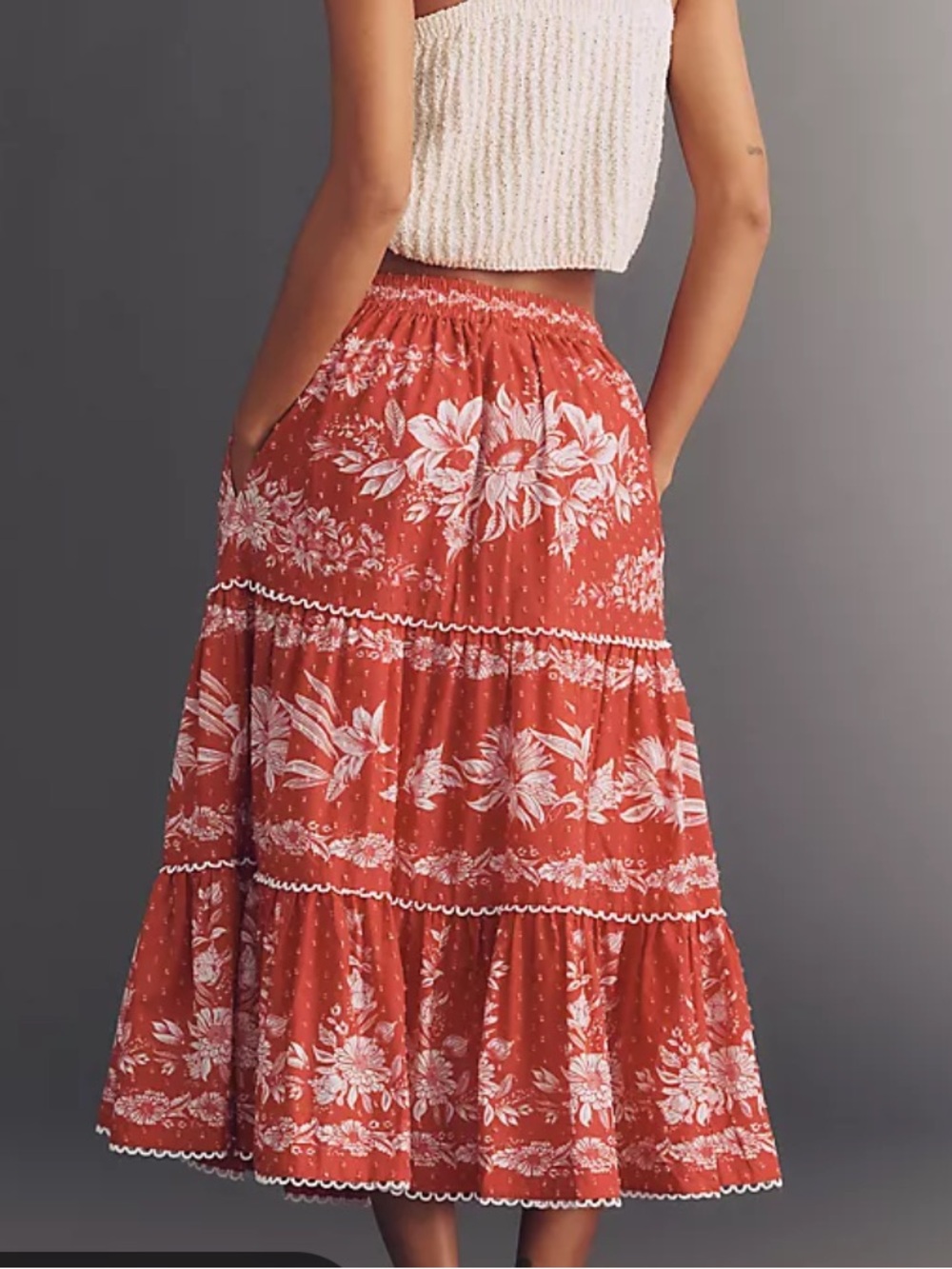 Farm Rio Tiered Floral Maxi Skirt - Picture 2 of 9